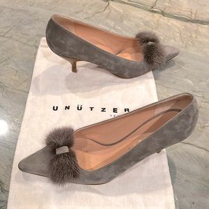 Purchased at GORSUCH in Vail- suede shoes w/fur trim. Worn once. DISCOUNTED